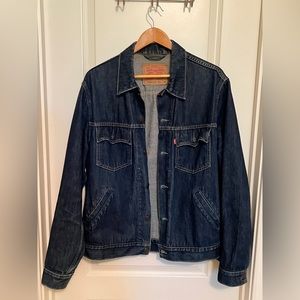 Levi’s jean jacket, men’s size M, dark wash